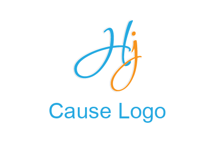 cursive letter HJ