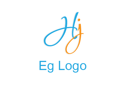 cursive letter HJ
