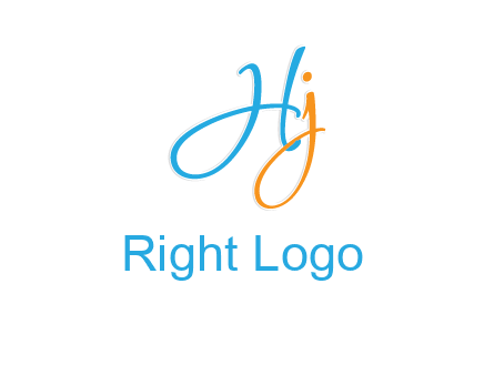 cursive letter HJ