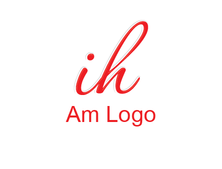 script font letter I joined with letter H