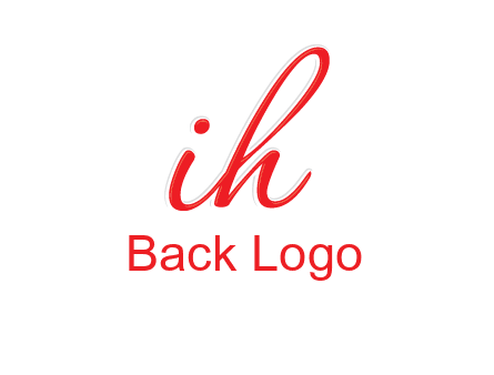 script font letter I joined with letter H