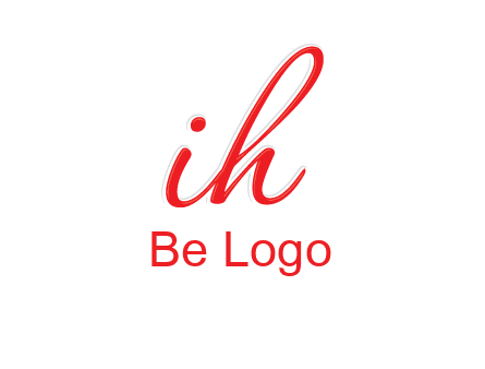script font letter I joined with letter H