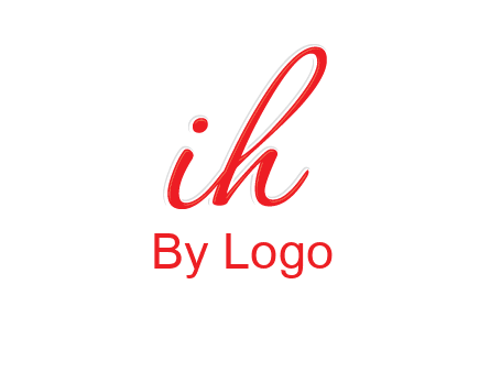 script font letter I joined with letter H