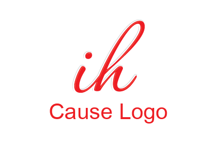 script font letter I joined with letter H