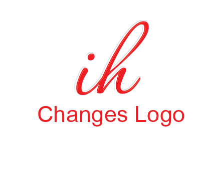 script font letter I joined with letter H