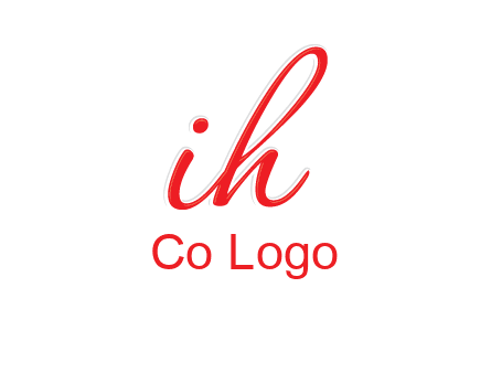 script font letter I joined with letter H