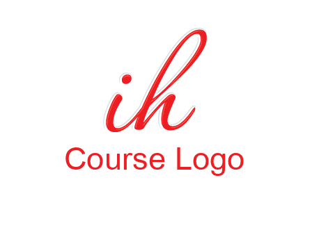script font letter I joined with letter H