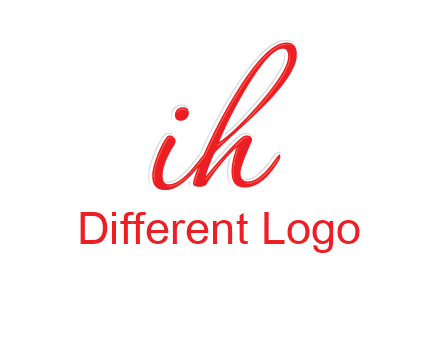 script font letter I joined with letter H