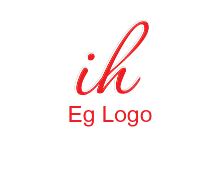script font letter I joined with letter H