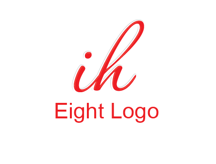 script font letter I joined with letter H
