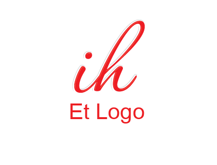 script font letter I joined with letter H