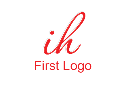 script font letter I joined with letter H