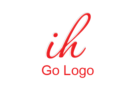script font letter I joined with letter H