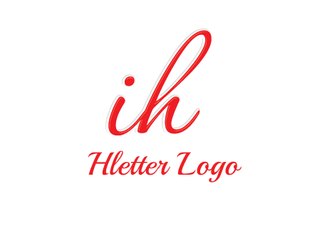 script font letter I joined with letter H