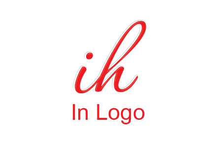 script font letter I joined with letter H