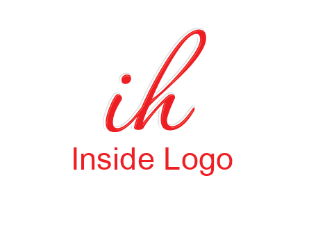 script font letter I joined with letter H
