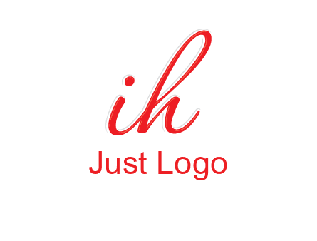 script font letter I joined with letter H