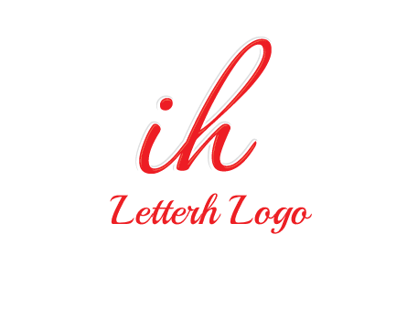 script font letter I joined with letter H