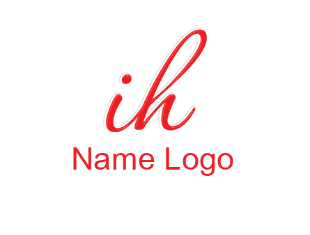 script font letter I joined with letter H