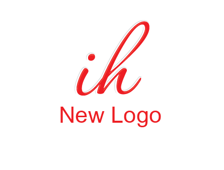 script font letter I joined with letter H
