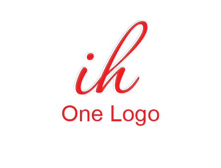 script font letter I joined with letter H