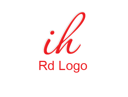 script font letter I joined with letter H