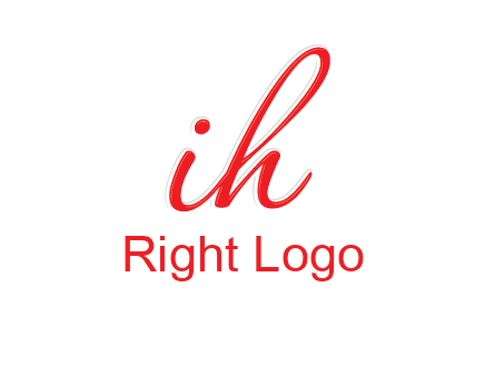 script font letter I joined with letter H
