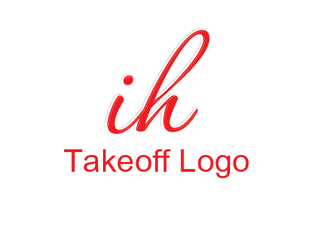 script font letter I joined with letter H