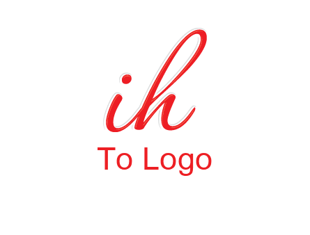 script font letter I joined with letter H