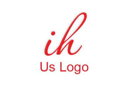 script font letter I joined with letter H