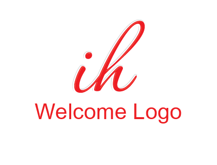 script font letter I joined with letter H
