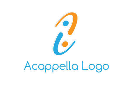 Letter i is forming two abstract persons logo