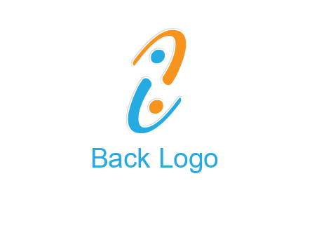 Letter i is forming two abstract persons logo