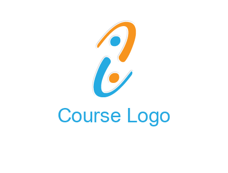 Letter i is forming two abstract persons logo