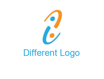 Letter i is forming two abstract persons logo