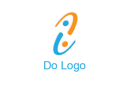 Letter i is forming two abstract persons logo