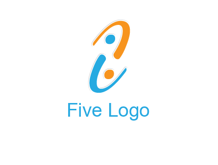 Letter i is forming two abstract persons logo