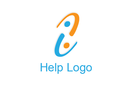 Letter i is forming two abstract persons logo