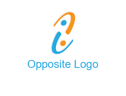 Letter i is forming two abstract persons logo