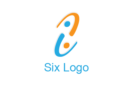 Letter i is forming two abstract persons logo