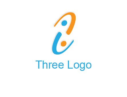 Letter i is forming two abstract persons logo