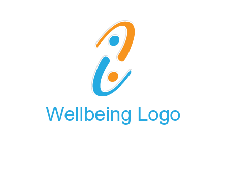 Letter i is forming two abstract persons logo