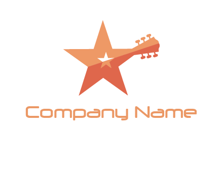 star with guitar head music logo