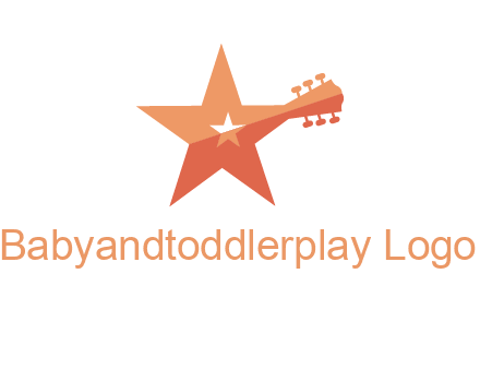 star with guitar head music logo