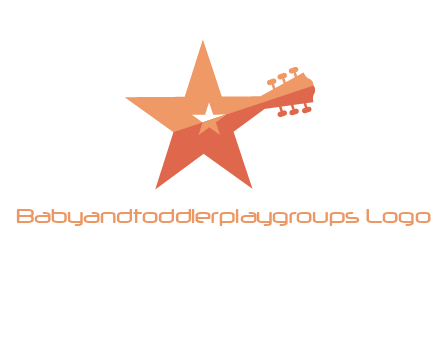 star with guitar head music logo