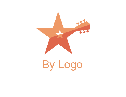 star with guitar head music logo