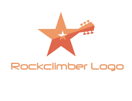 star with guitar head music logo