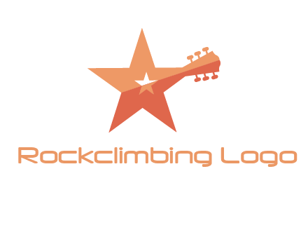 star with guitar head music logo