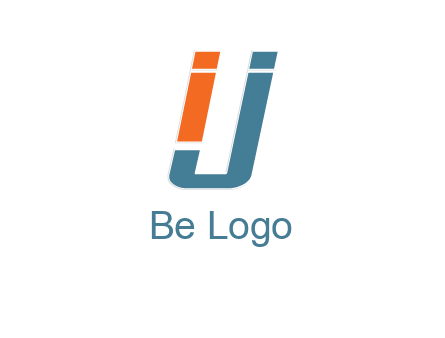 letter IJ forming letter U