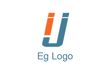 letter IJ forming letter U